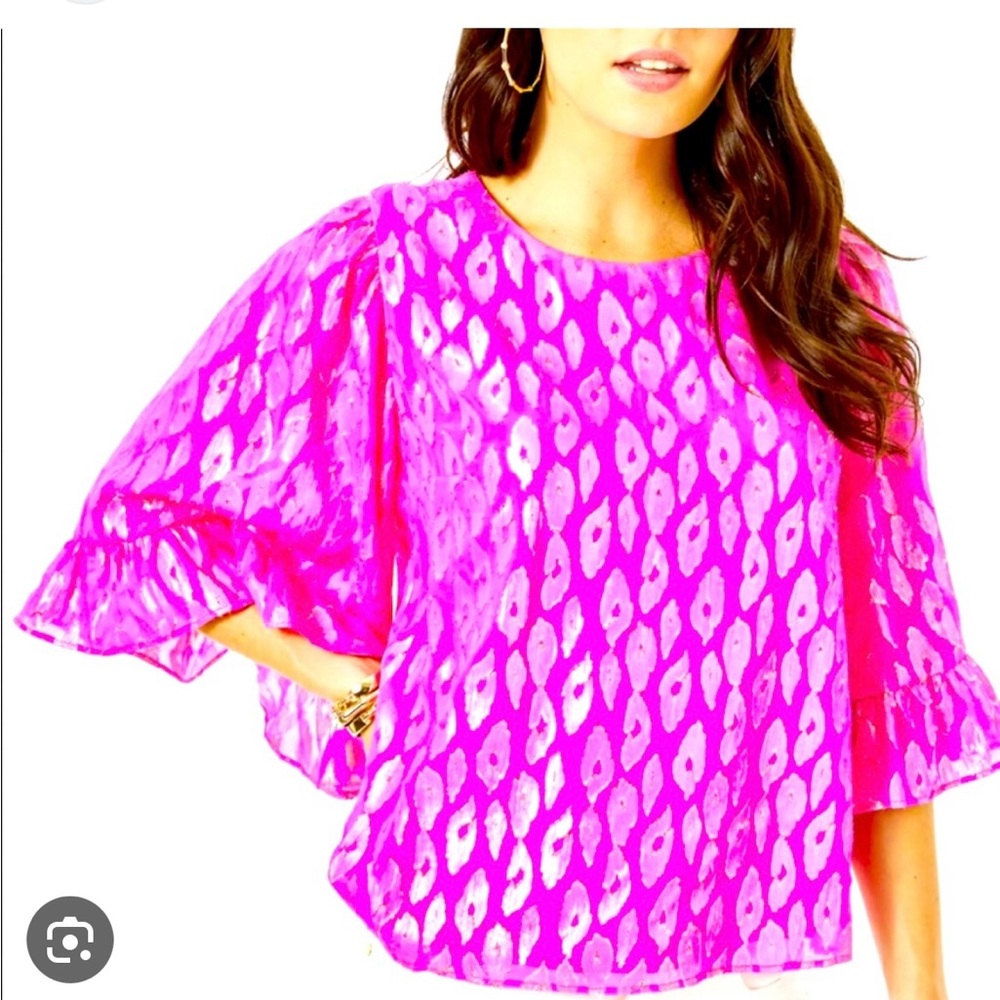 NWT Lilly Pulitzer Francis Silk Top Size L